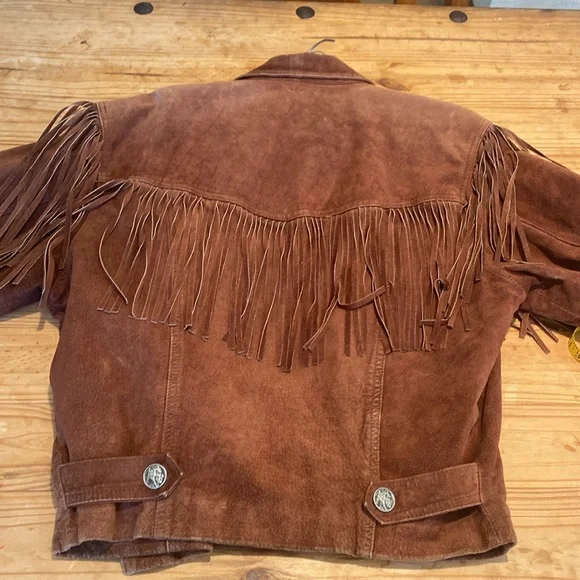 SOLD SOLD SOLD‼️‼️‼️Brown Leather Fringe Jacket - Picture 14 of 15